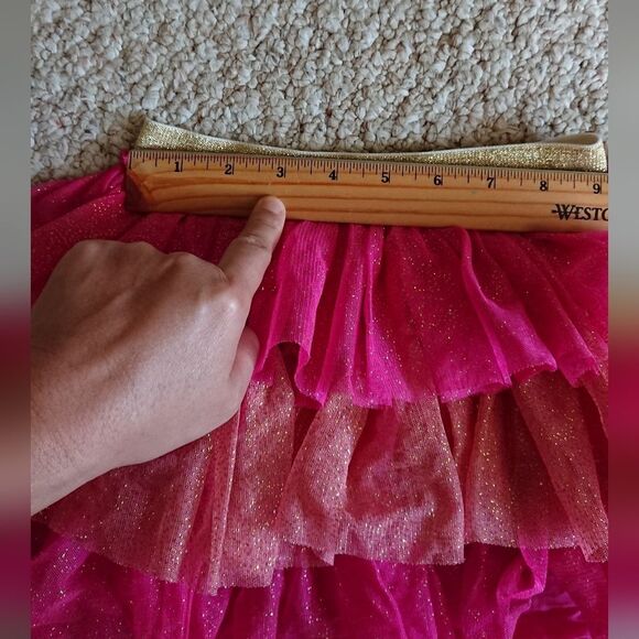 Tucker + Tate Tulle 3 layers tiered gold sparkle pink Skirt sz 3 - Picture 8 of 9